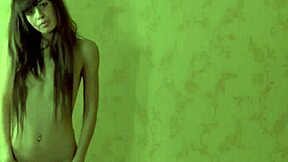 girlfriend's jeans hug her curves as she teases solo