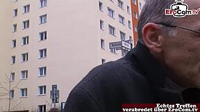 old german grandpa picks up hot german teen on street for raw fuck