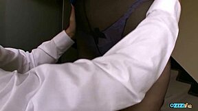mystery brunette writhes as pussy gets toyed then slammed