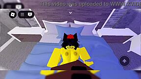 yellow creature's big ass and tits dominated in femdom sex