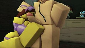 Innocent bikini noob slut bends for femboy's deep shemale fuck session