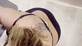 stepmom sneaks stepson suck in steamy shower