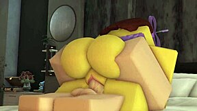 Innocent bikini noob slut bends for femboy's deep shemale fuck session