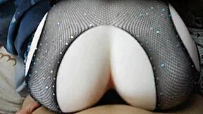 sliding deep into huge oiled ass with gentle thrusts and loud moans