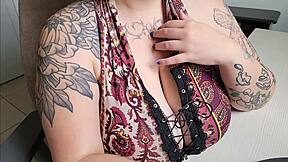 Office Friend Lets You Stare at Her Huge Saggy Tits Big Nipples and Puffy Pussy