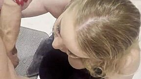 stepmom sneaks stepson suck in steamy shower