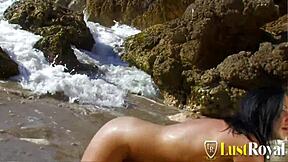 sexy teen lynn's shaved ass takes deep anal on vacation