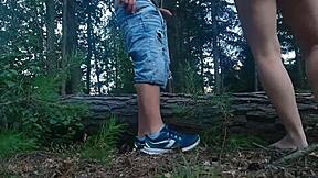 Fitness Wife Sneaks Steamy Woods Fuck from Boyfriend with Trainer!