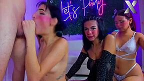 Omg, watch his friend destroy that sloppy Latina throat and bent-over ass!