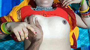 dirty talking indian wife gets bent over fucked hard by father-in-law in bedroom closeup