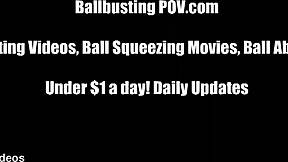 Precise ball kicks humiliate your pathetic sack relentlessly