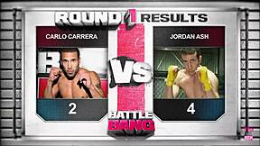 BbW lilith gets bent over ridden doggy and cum-swallows after fight defeat