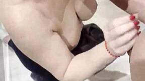 stepmom sneaks stepson suck in steamy shower