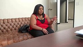 bbw ebony peaches endures brutal interracial anal casting pain in california with big black cock interview