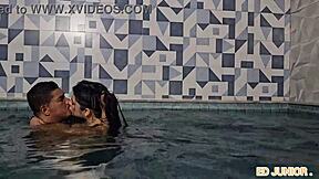 Why hide when Antonella's big tits bounce wild poolside with monster cock?