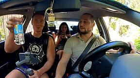 Katty West endures brutal outdoor DP anal fuck after pickup