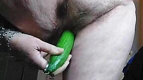 german granny rams cucumber deep in hairy mature beaver