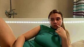 oh god this sexy student in bathroom she's fingering her wet pussy so hard wait i mean masturbating non stop till orgasm hits her big natural tits shaking ugh