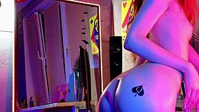 Beautiful lingerie girl toys pussy with dildo vibrator to intense orgasm