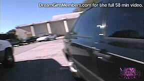 dream milf flashes huge boobs and pussy under skirt in guitar store