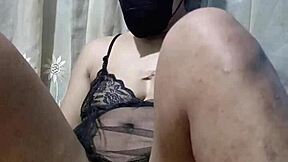 indonesian girl masturbates with eggplant dildo to squirting orgasm