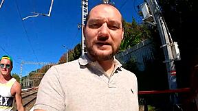 Katty West endures brutal outdoor DP anal fuck after pickup