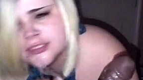 snowbunnyqueen27 gags on cage fighter's huge bbc deepthroat sloppy facefuck