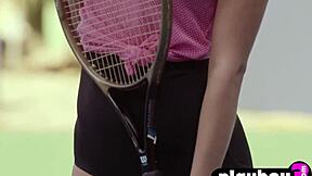 Sweet Petite 18+ Babe Noemi Moon Strips Outdoor for Playboy Posing