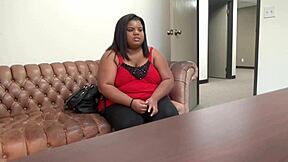 bbw ebony peaches endures brutal interracial anal casting pain in california with big black cock interview
