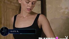 damn that stunning babe's natural tits shine after lingerie striptease!