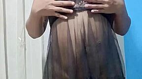 indonesian girl masturbates with eggplant dildo to squirting orgasm