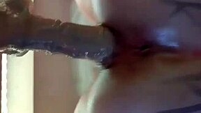 Amateur slut bucks wildly against dildo mirror fucking to hard orgasm