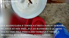 Bruna Silva Hotwife Barebacks After Party in Cuckold Friend's House