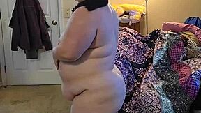 bbw strips out of lingerie showing huge curves