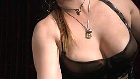 big tits domme binds him naked, whips hard then waxes while strapon dildo ready 😈🔥