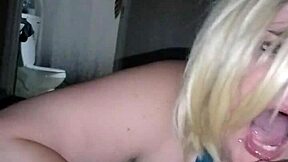 snowbunnyqueen27 gags on cage fighter's huge bbc deepthroat sloppy facefuck