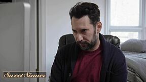 Hot blonde couple licks bodies everywhere then fucks sloppy doggystyle cowgirl bed mess