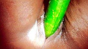 Desi Bhabhi Indian Village Wife Fucks Herself Hard with Cucumber on Ranch