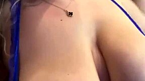 picture this: marinajuicyblonde's huge natural tits bursting free while impaled deep on monster cock atop the bed