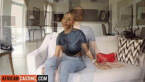 Ebony bubble butt shakes wildly tight pussy railed POV doggystyle amateur casting