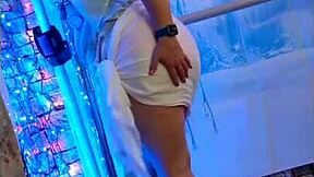 hotwife steffi dances stripping watercolor revealing wet pussy tease