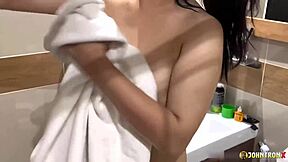 damn this thai babe's huge melons bounce while she sucks and rides my cock pov