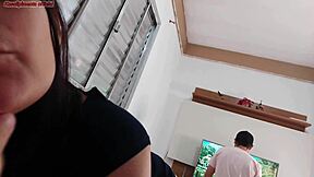 housewife seduces technician hard while husband stays away home alone?