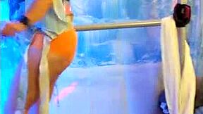 hotwife steffi dances stripping watercolor revealing wet pussy tease