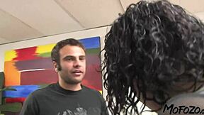 i finally filmed my black haired girl taking her first rough facial