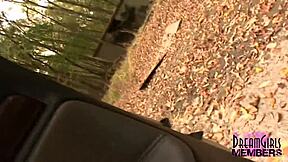 Big Tits Brunette Washes Car in Tiny Thong