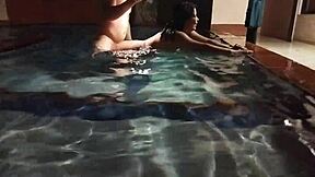 yo i totally nailed my buddy's old milf wife right in their pool