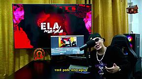 damn gih spaniard bends that stacked redhead brazilian over podcast table to flash her pink asshole - popum barraco style