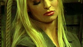 Busty lesbian slave's natural tits groped fingered by cruel dom madame