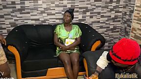 Sneaky ebony big ass housewife visitor tempts with close teasing encounter